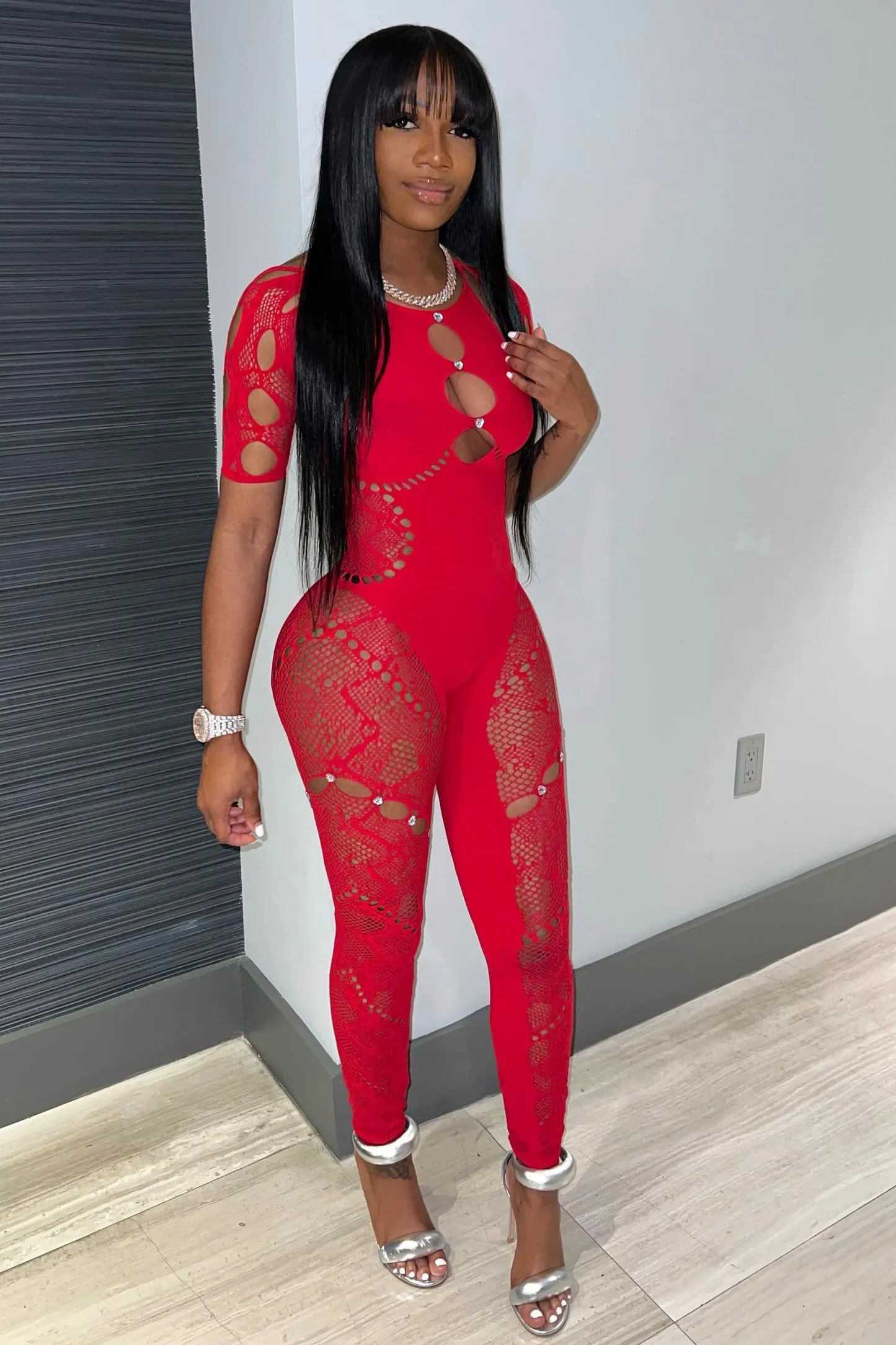 Love Rush Seamless Lingerie Jumpsuit - Red sold by Sassyluxe