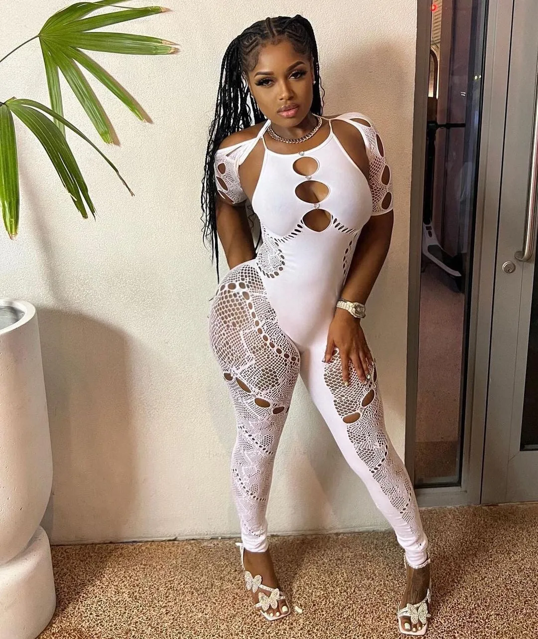 Love Rush Seamless Jumpsuit - White sold by Sassyluxe