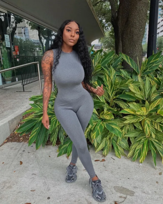 Zari Jumpsuit - Grey sold by Sassyluxe