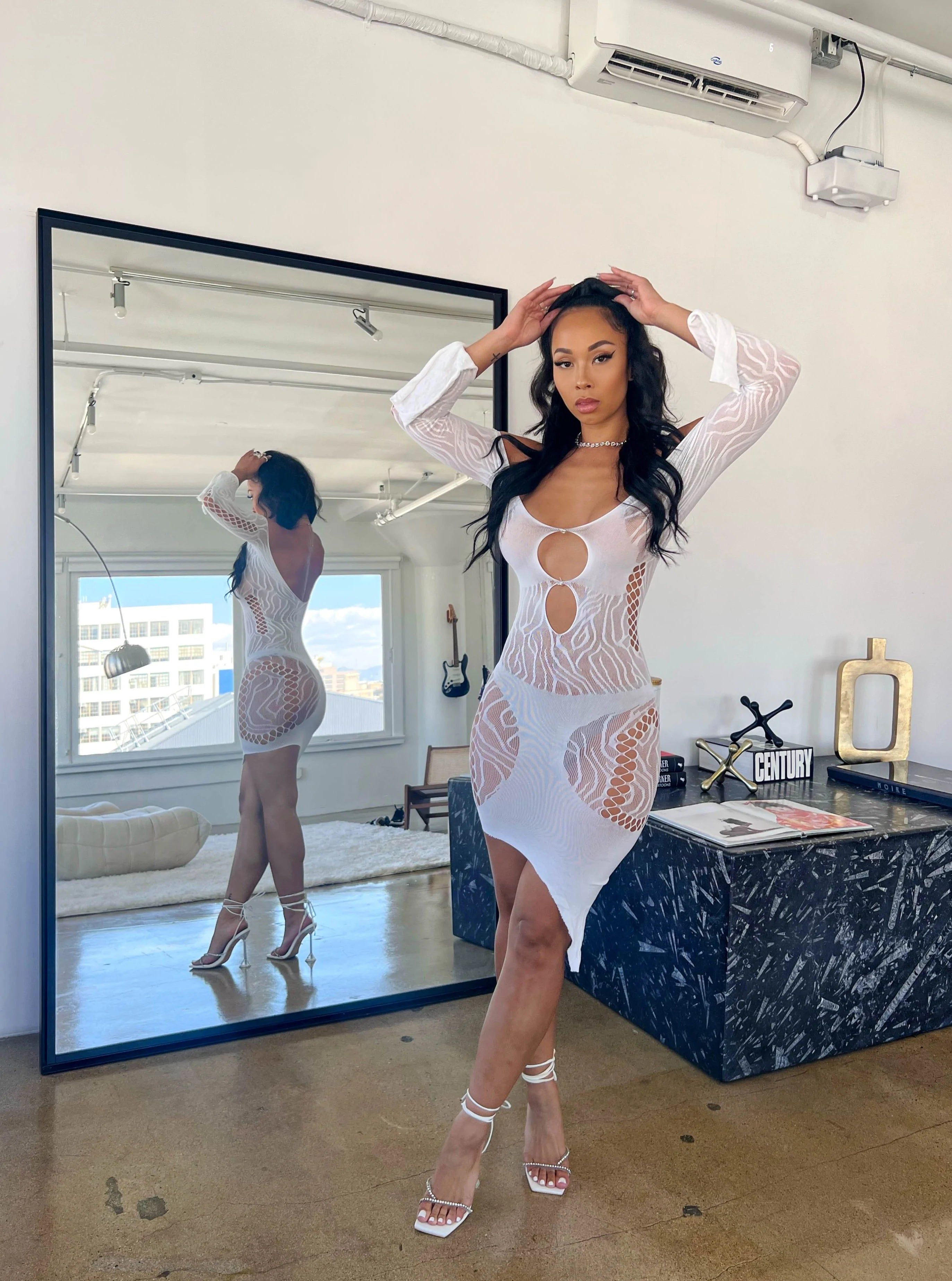 Naughty But Nice Lingerie Dress - White sold by Sassyluxe