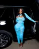 Snatched & Sexy Seamless Jumpsuit - Blue sold by Sassyluxe