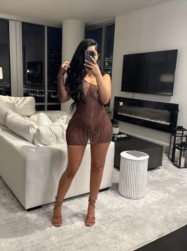 Act Bad Asymmetrical Mesh Dress sold by Sassyluxe