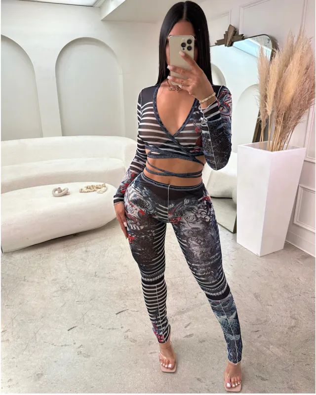 Savvy Luxe Crop Top & Leggings Set sold by Sassyluxe