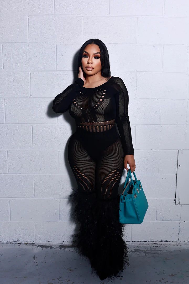 Bad Bish Lingerie Jumpsuit - Black sold by Sassyluxe