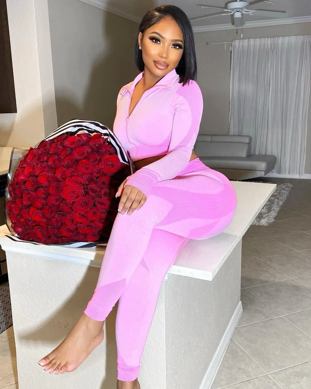 Airport Run 3 Piece Active Set - Pink sold by Sassyluxe product image thumbnail 3