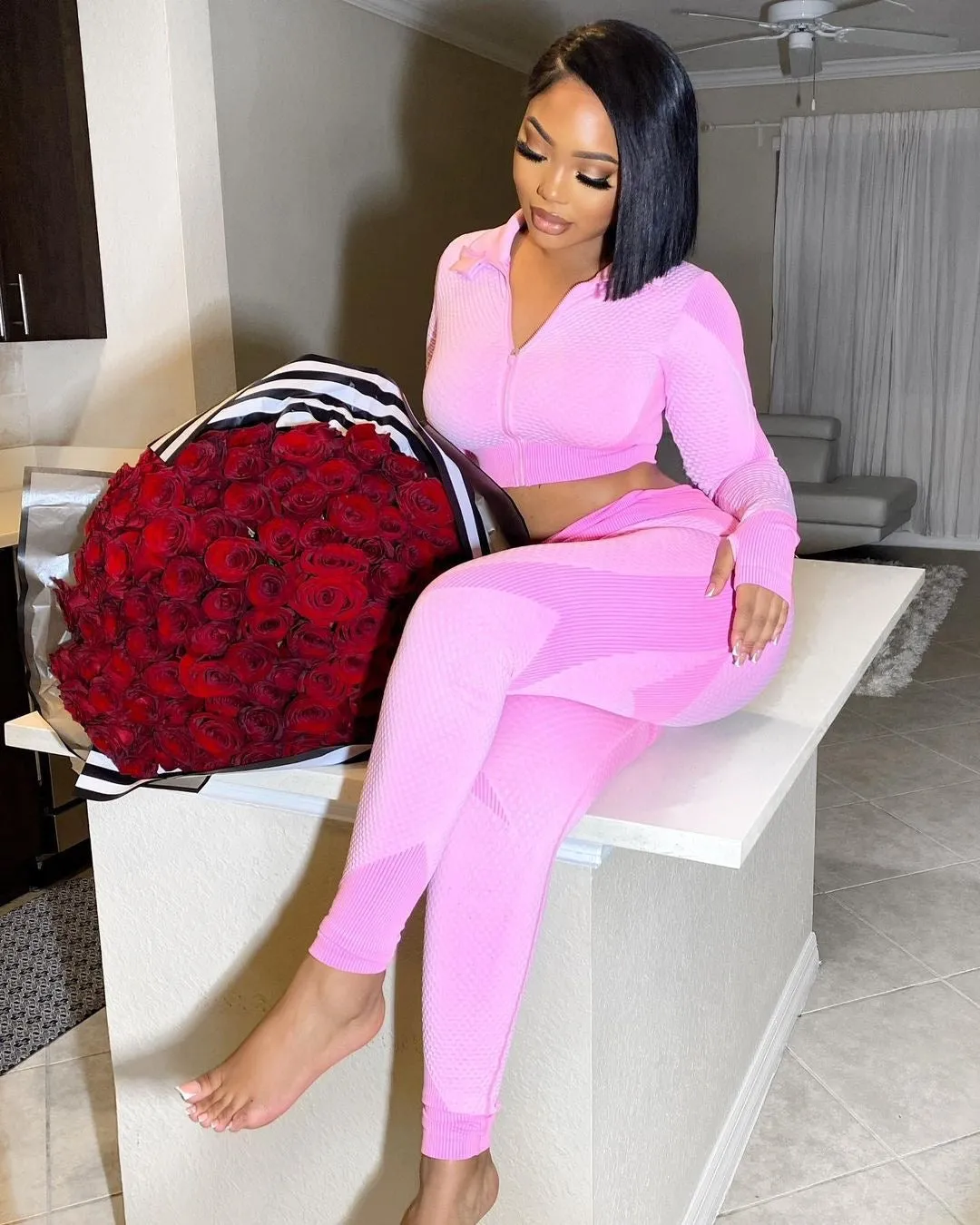 Airport Run 3 Piece Active Set - Pink sold by Sassyluxe product image thumbnail 2