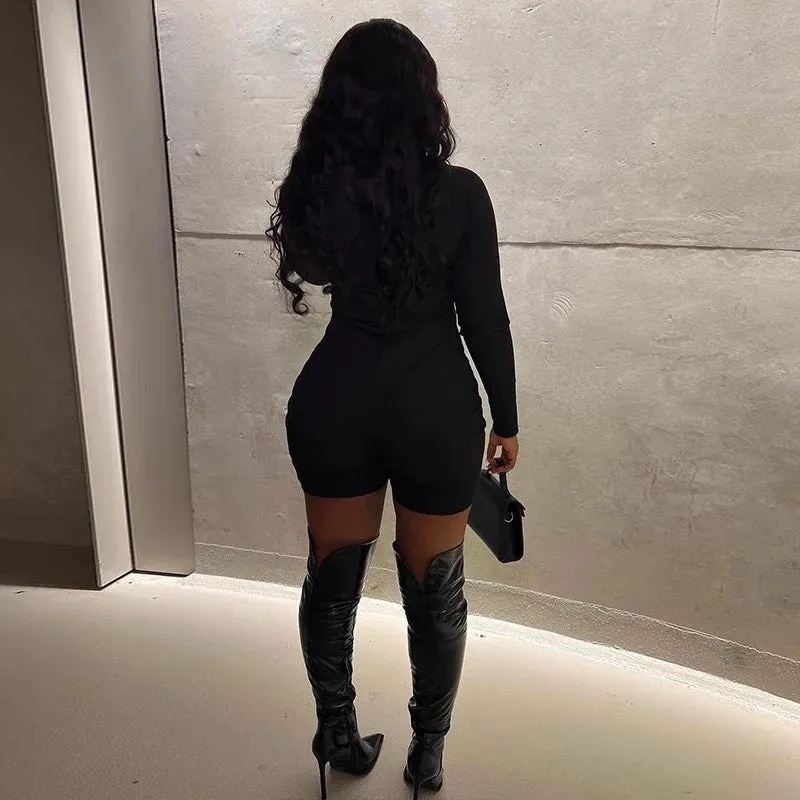 Necessity Ribbed Playsuit - Black sold by Sassyluxe product image thumbnail 2