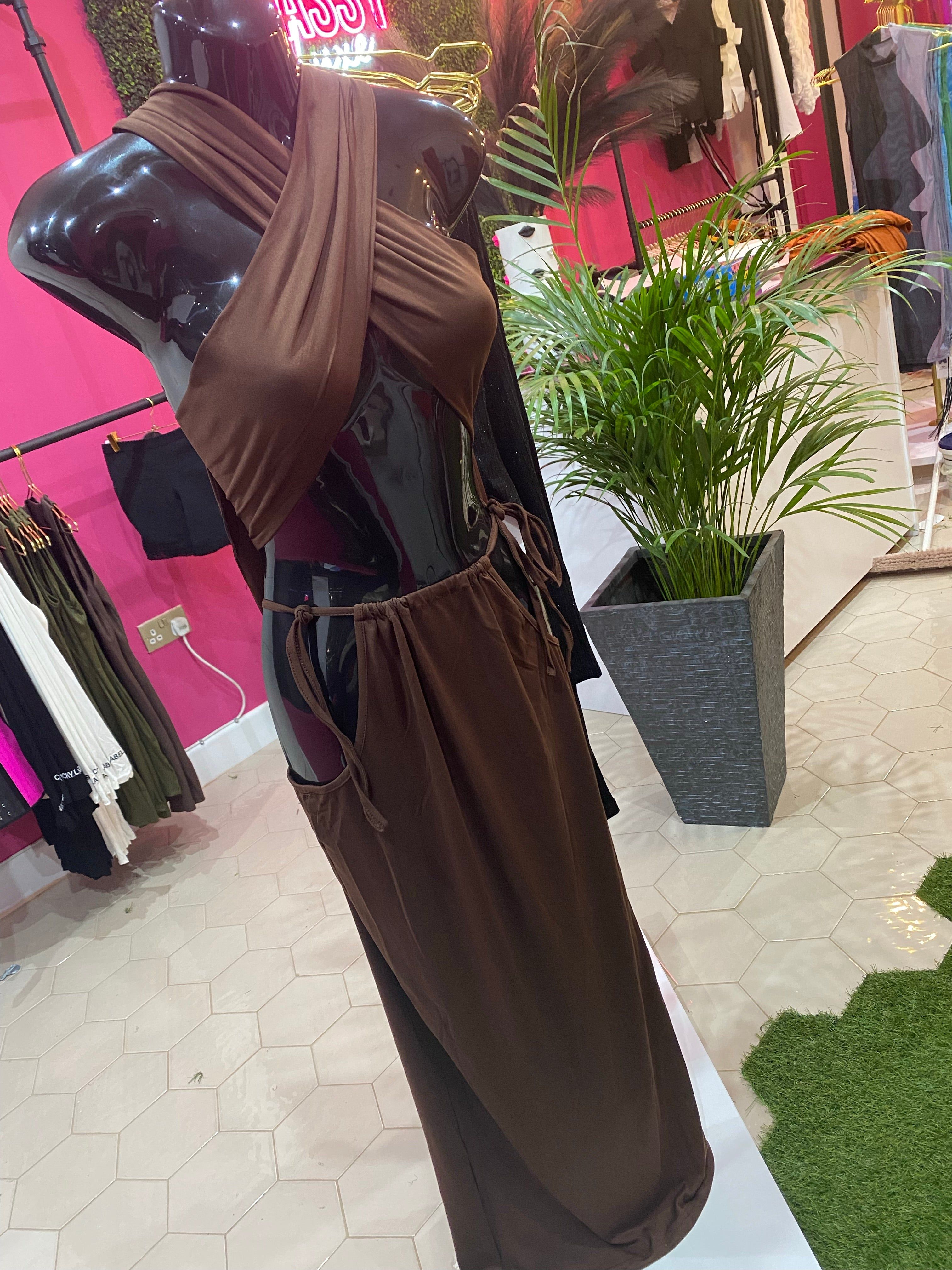 Brown Maxi Skirt Set sold by Sassyluxe