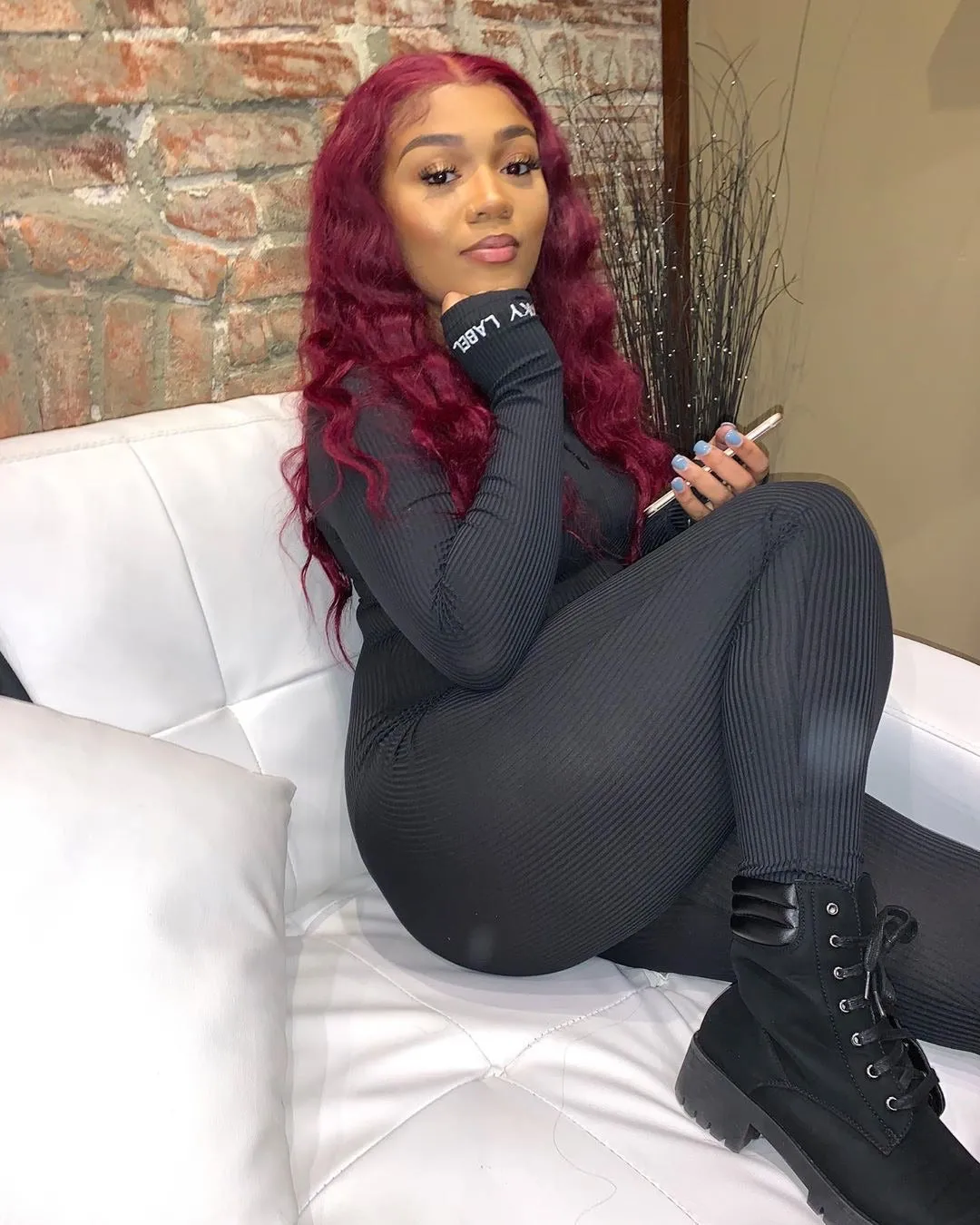 Lucky Label Ribbed Jumpsuit - Black sold by Sassyluxe product image thumbnail 4