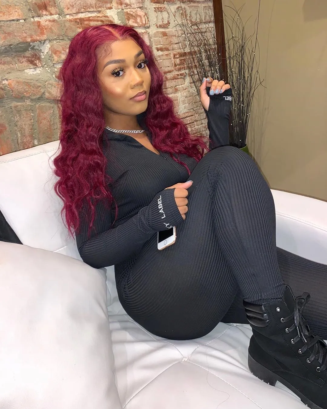 Lucky Label Ribbed Jumpsuit - Black sold by Sassyluxe product image thumbnail 2