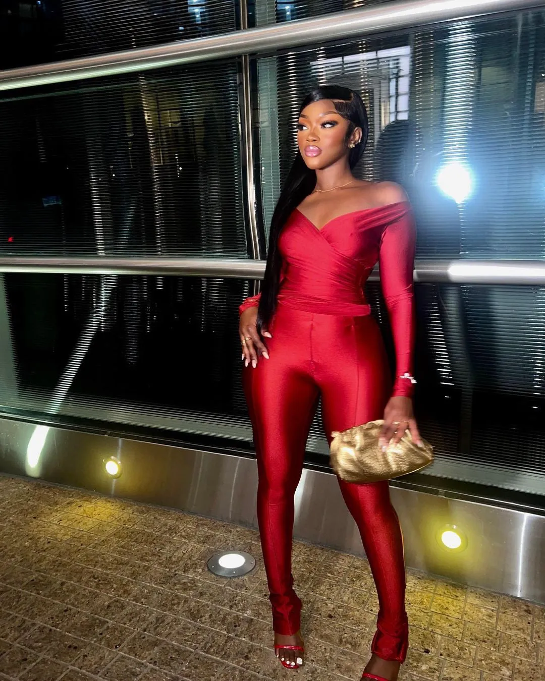 Been That Girl Off Shoulder Pants Set - Red sold by Sassyluxe product image thumbnail 2