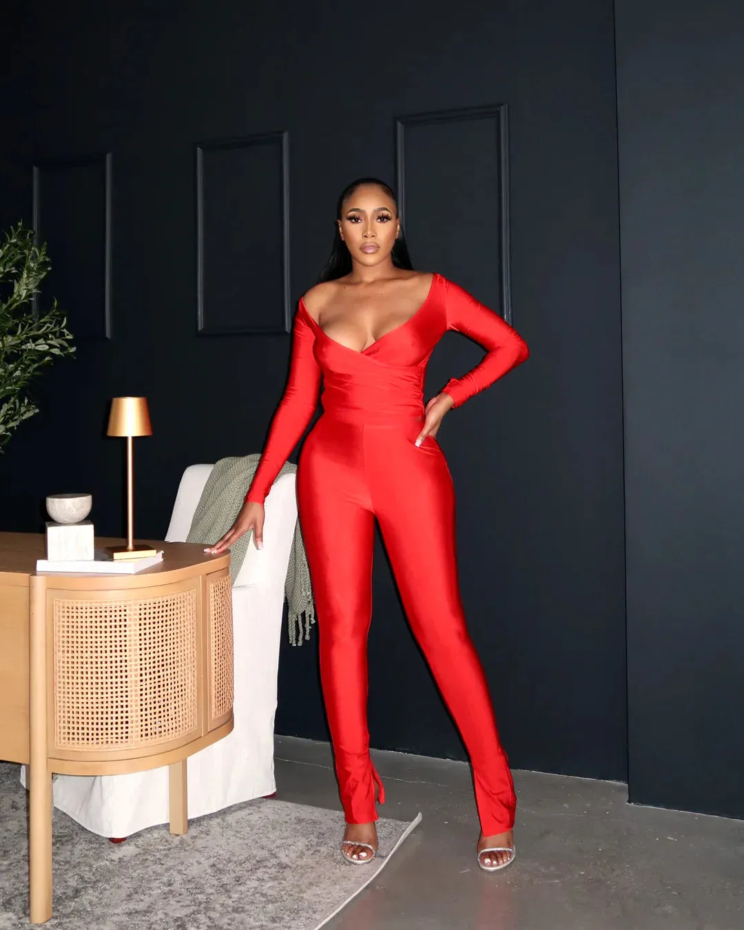 Been That Girl Off Shoulder Pants Set - Red sold by Sassyluxe product image thumbnail 5