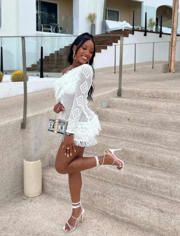 Glamacita Crochet Dress - White sold by Sassyluxe