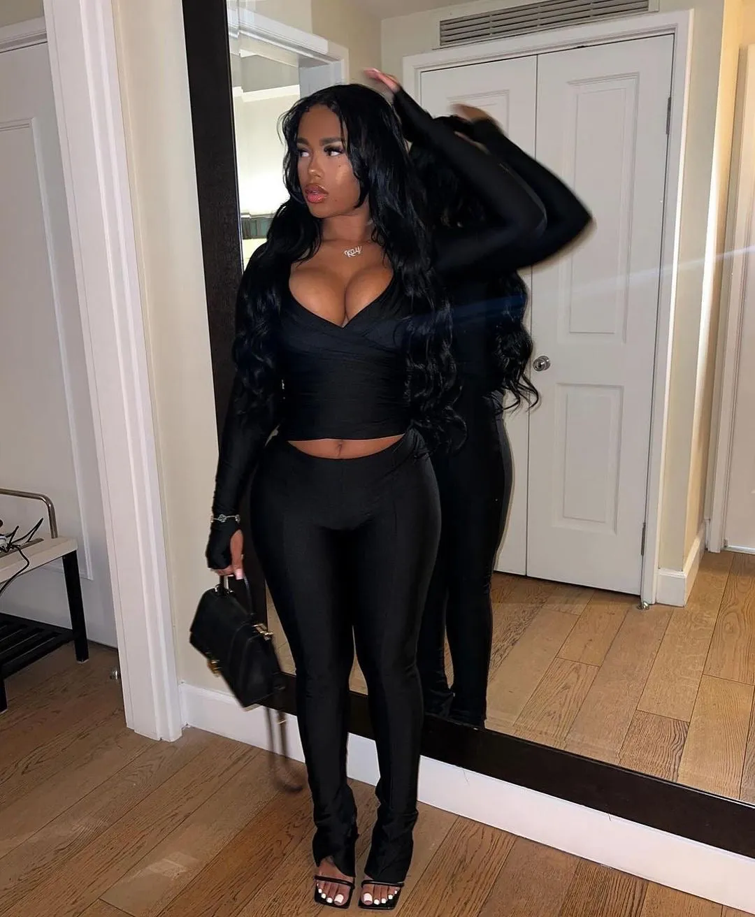 Been That Girl Off Shoulder Pants Set - Black sold by Sassyluxe product image thumbnail 3