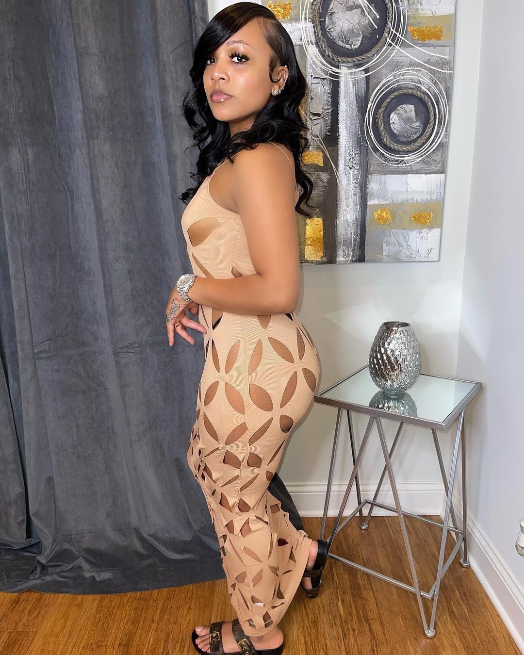 Origami Cut Out Maxi Dress - Nude sold by Sassyluxe product image thumbnail 2