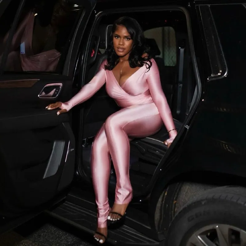 Been That Girl Off Shoulder Pants Set - Pink sold by Sassyluxe