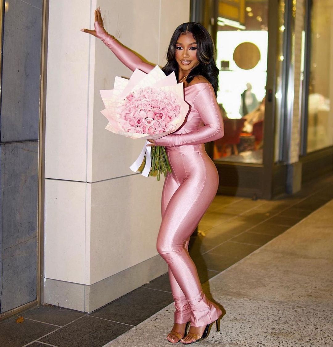 Been That Girl Off Shoulder Pants Set - Pink sold by Sassyluxe product image thumbnail 4