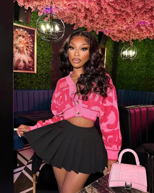 Litty Commitee Monogram Cardigan - Pink sold by Sassyluxe