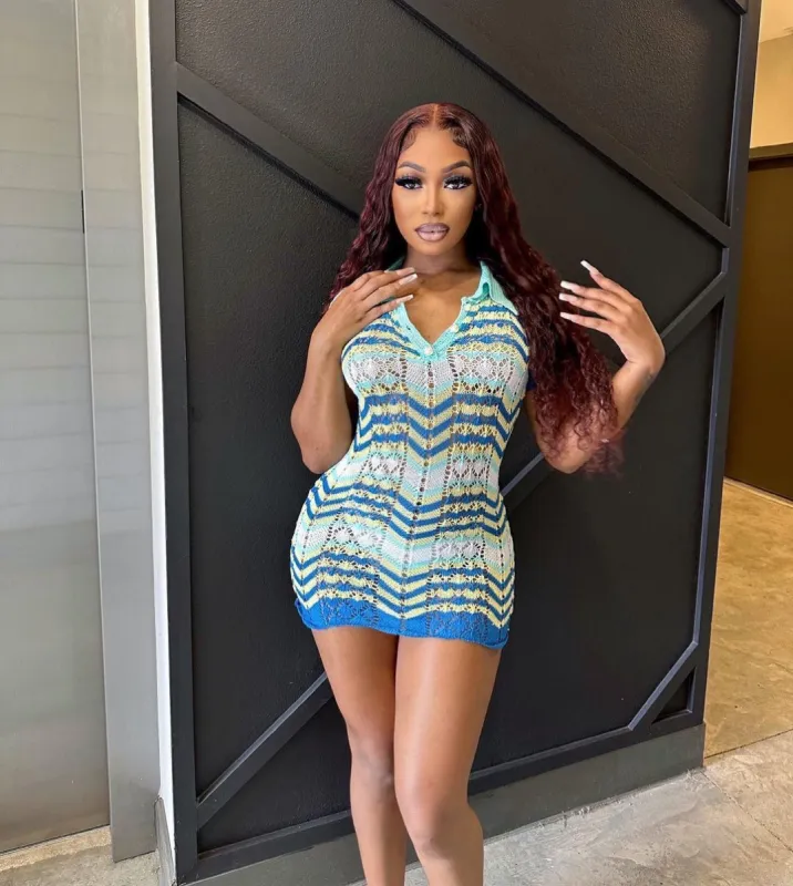 Sunset Boulevard Crochet Knit Dress sold by Sassyluxe