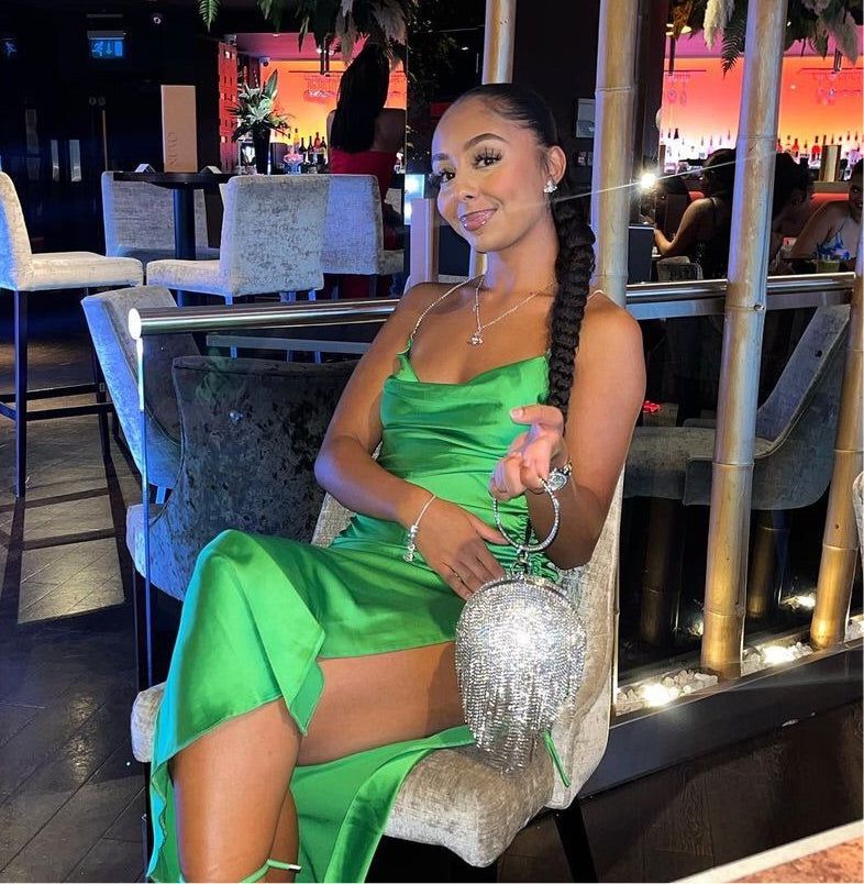 Dazzle Dem Diamante Tassel Ball Clutch sold by Sassyluxe