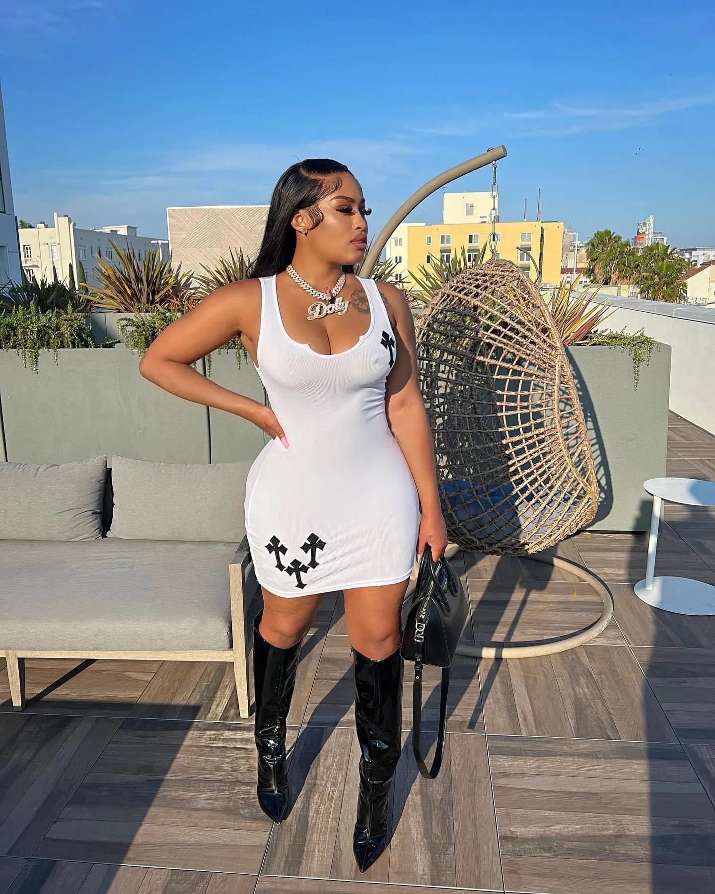 Saints Mini Dress - White sold by Sassyluxe product image thumbnail 2