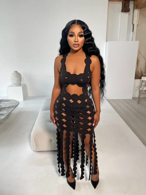 Your Desire Cut Out Circle Maxi Dress - Black sold by Sassyluxe