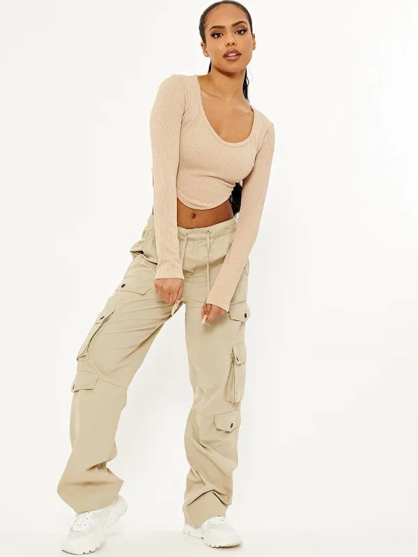 Super Baddie Cargo Pants - Beige sold by Sassyluxe