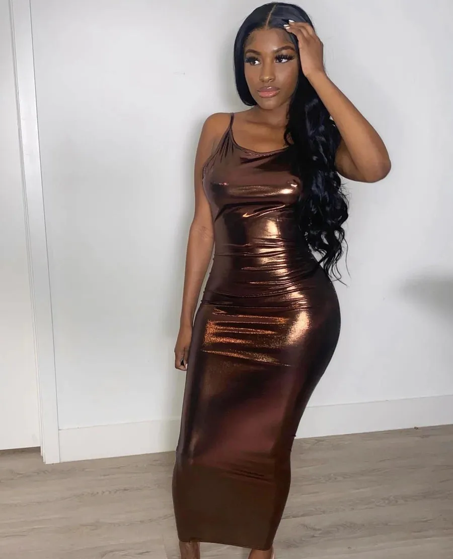 Dubai By Night Dress - Brown sold by Sassyluxe product image thumbnail 2