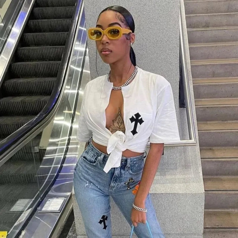Saintly Crop Tie Up Tee - White made by Sassyluxe