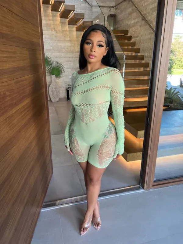 Pucci Lingerie Playsuit - Green sold by Sassyluxe