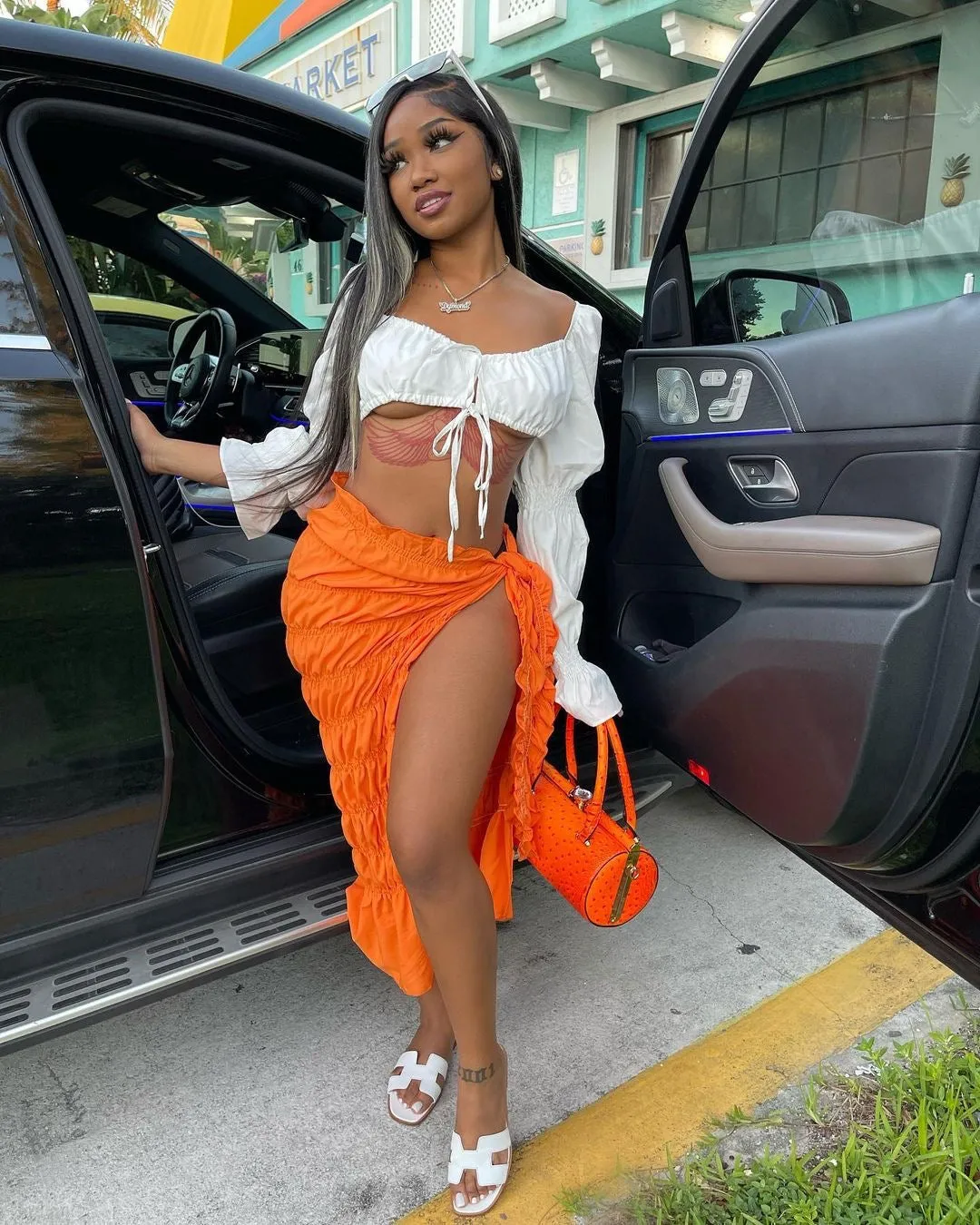 Calabasas Resorts Skirt - Orange sold by Sassyluxe