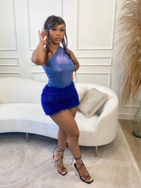 Sorella Bodysuit Skirt Set - Blue sold by Sassyluxe