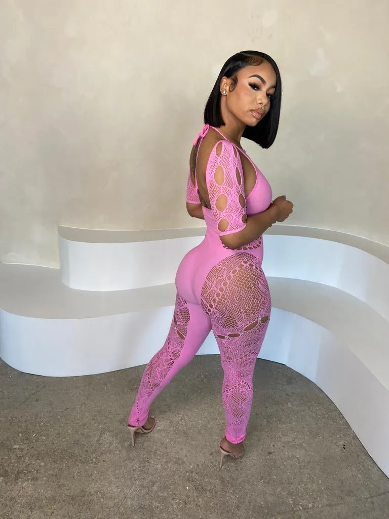 Love Rush Seamless ingerie Jumpsuit - Pink sold by Sassyluxe product image thumbnail 2