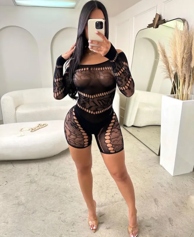 Devious Lingerie Playsuit - Black sold by Sassyluxe