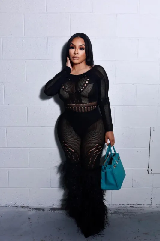 Bad Bish Lingerie Jumpsuit - Black sold by Sassyluxe