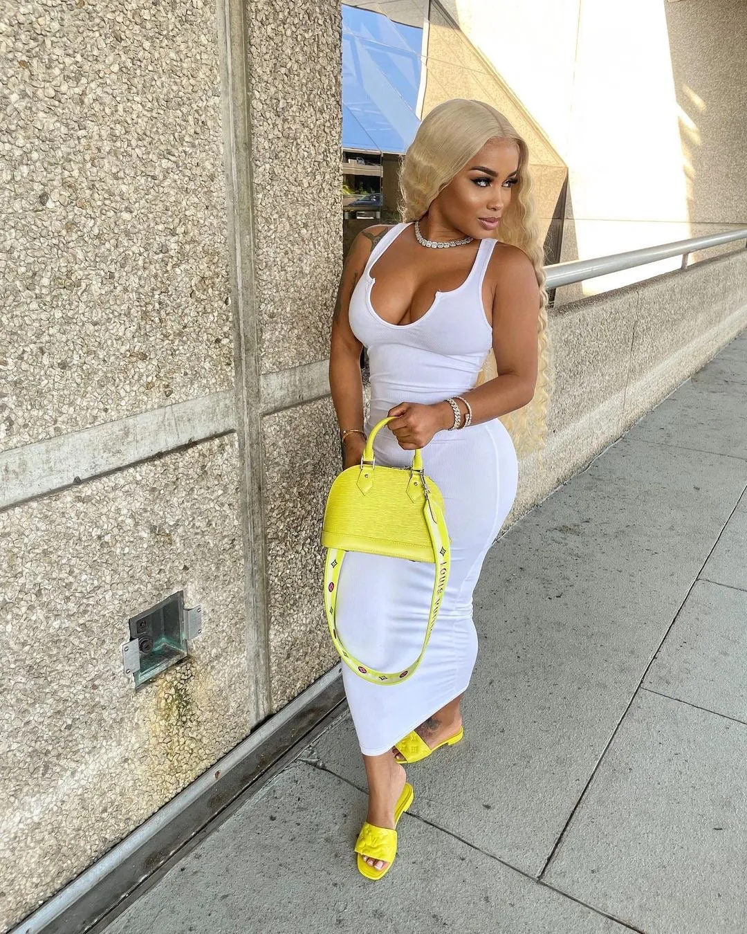 Ribbed Maxi Dress - White sold by Sassyluxe