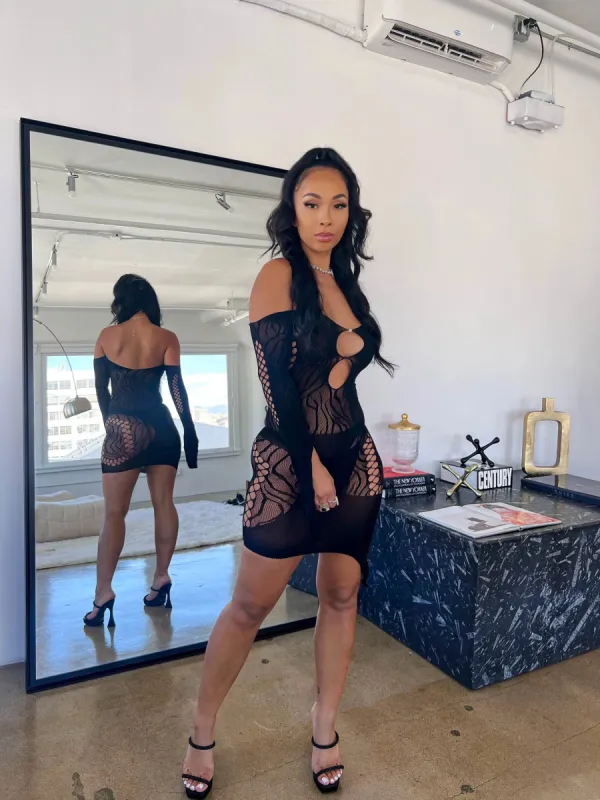 Naughty But Nice Lingerie Dress - Black sold by Sassyluxe