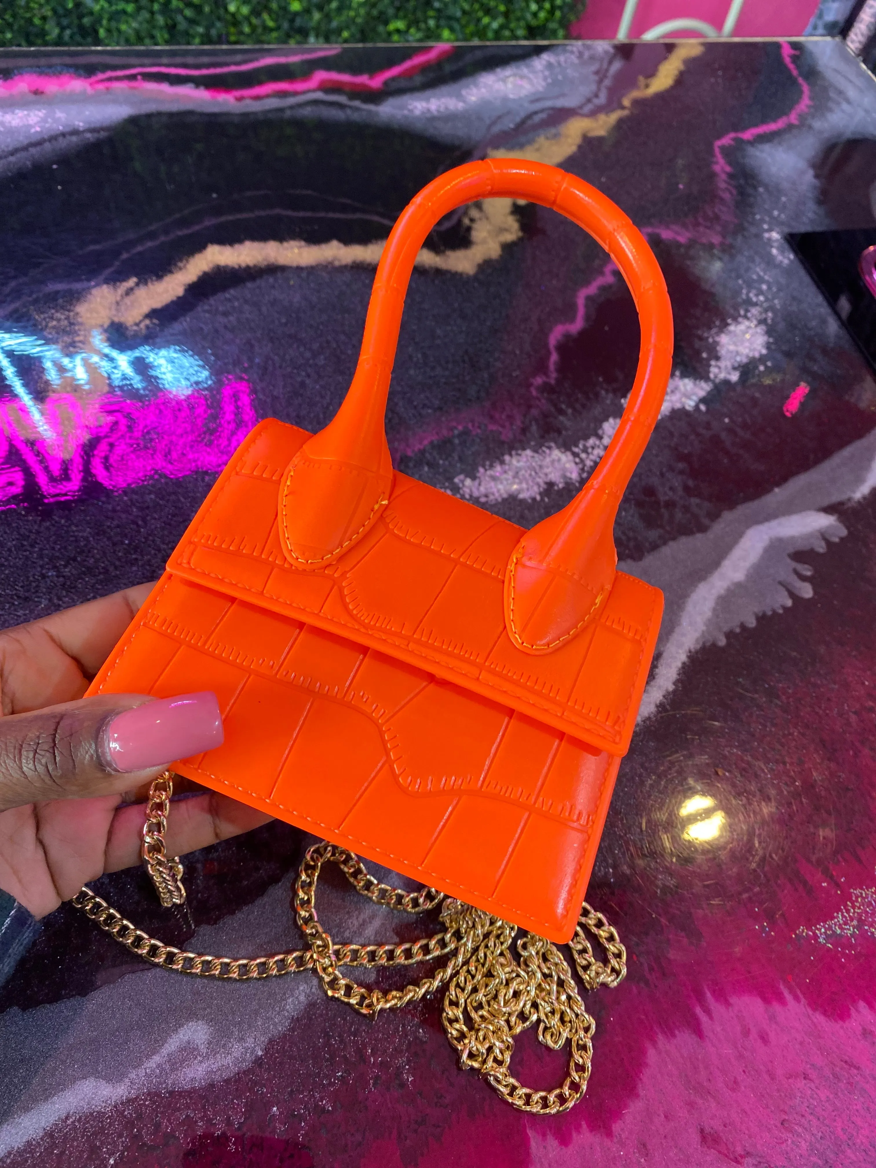 Sassy Mini Croc Bag - Orange sold by Sassyluxe