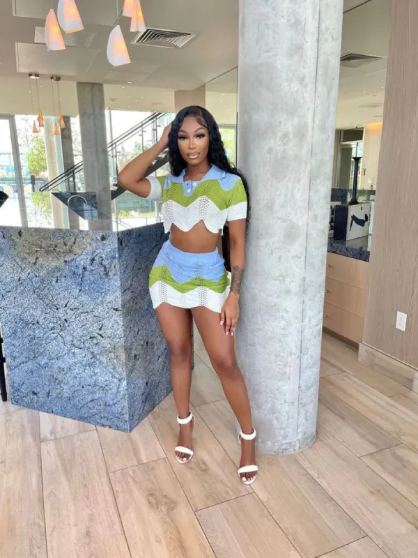 Brunch With The Girls Skirt Set - Green sold by Sassyluxe