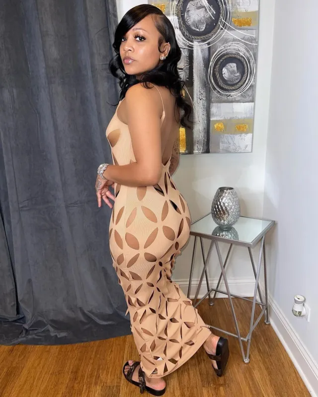 Origami Cut Out Maxi Dress - Nude sold by Sassyluxe