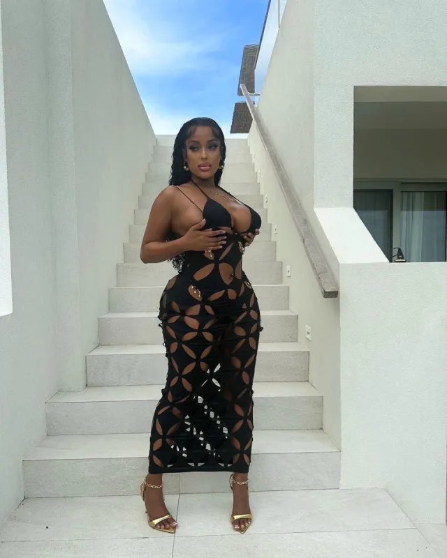 Origami Cut Out Maxi Dress - Black sold by Sassyluxe