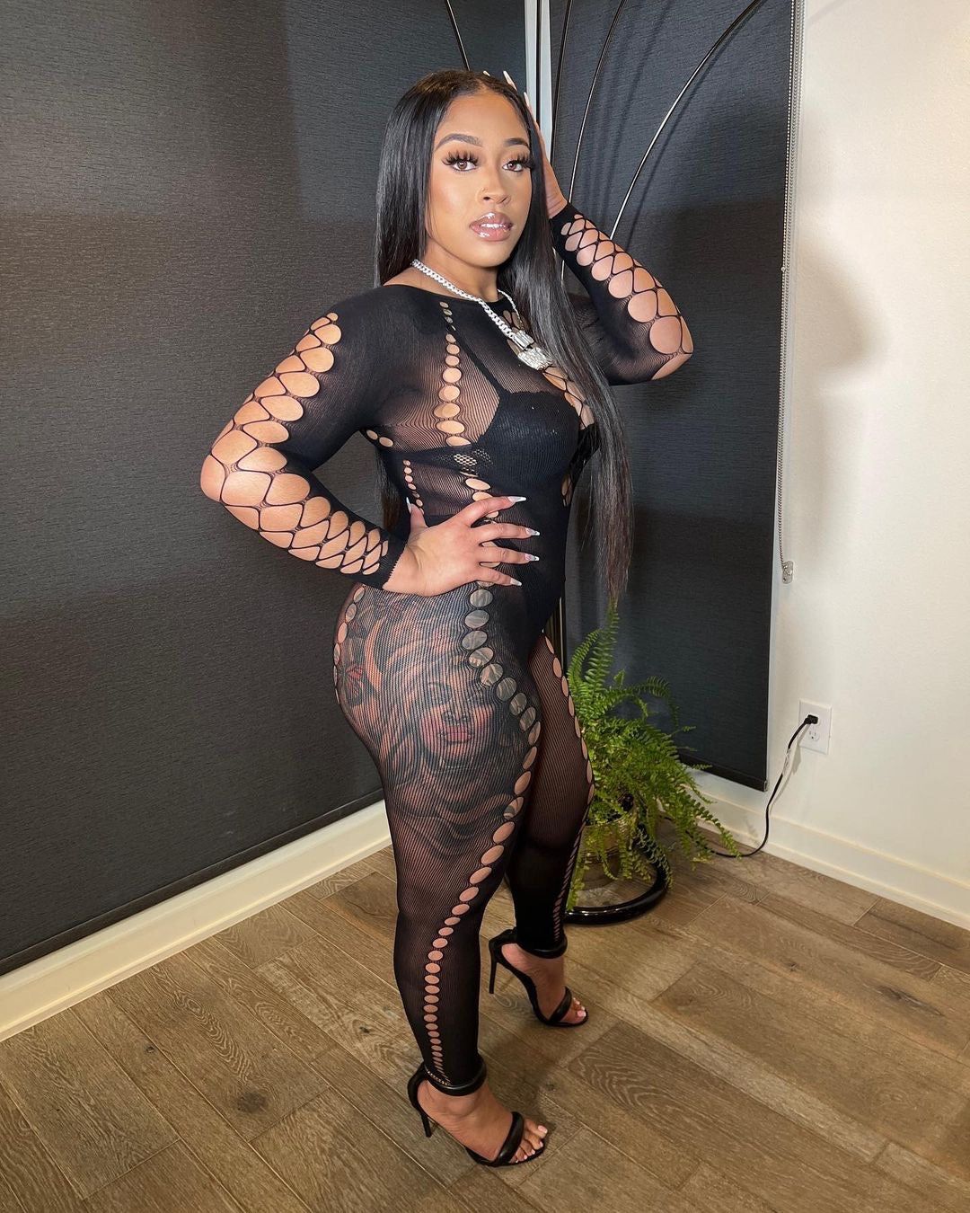 Figure Me Out Lingerie Jumpsuit - Black sold by Sassyluxe product image thumbnail 3