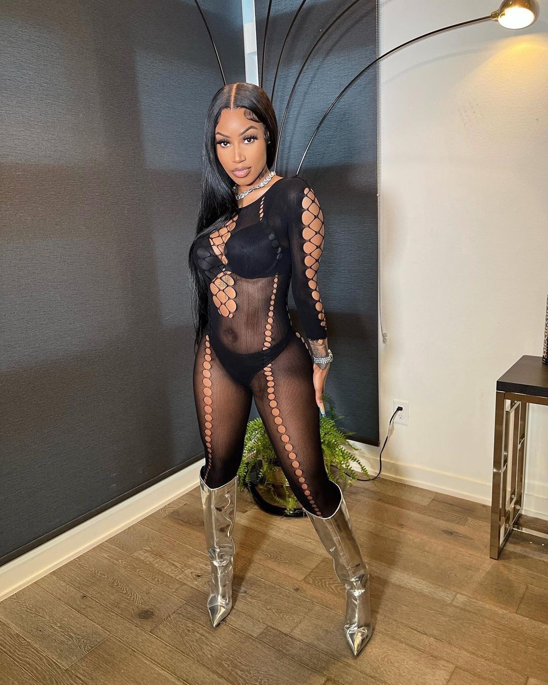 Figure Me Out Lingerie Jumpsuit - Black sold by Sassyluxe product image thumbnail 2