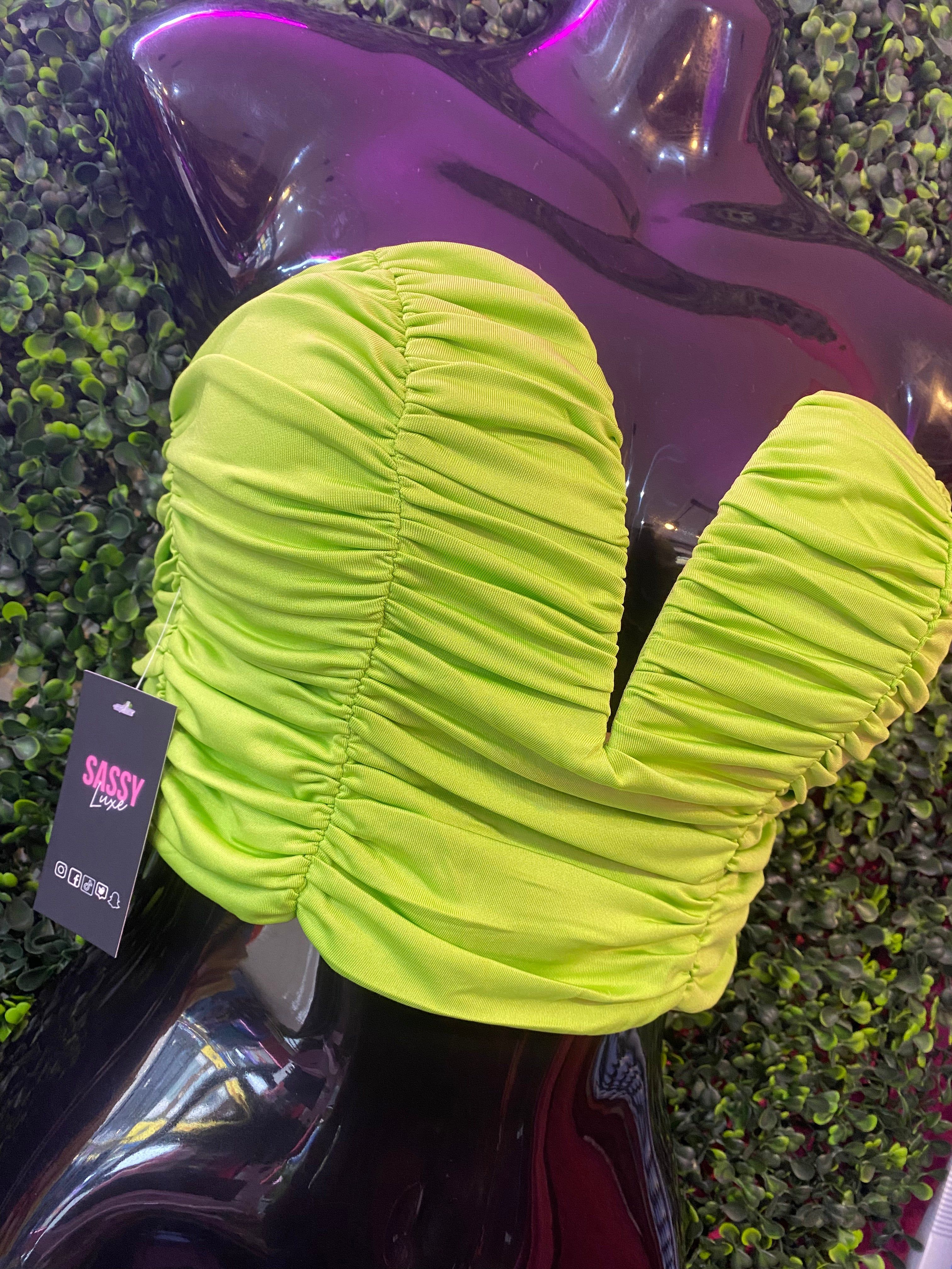 Ruiza Rouched Bandeau Top - Green sold by Sassyluxe product image thumbnail 2