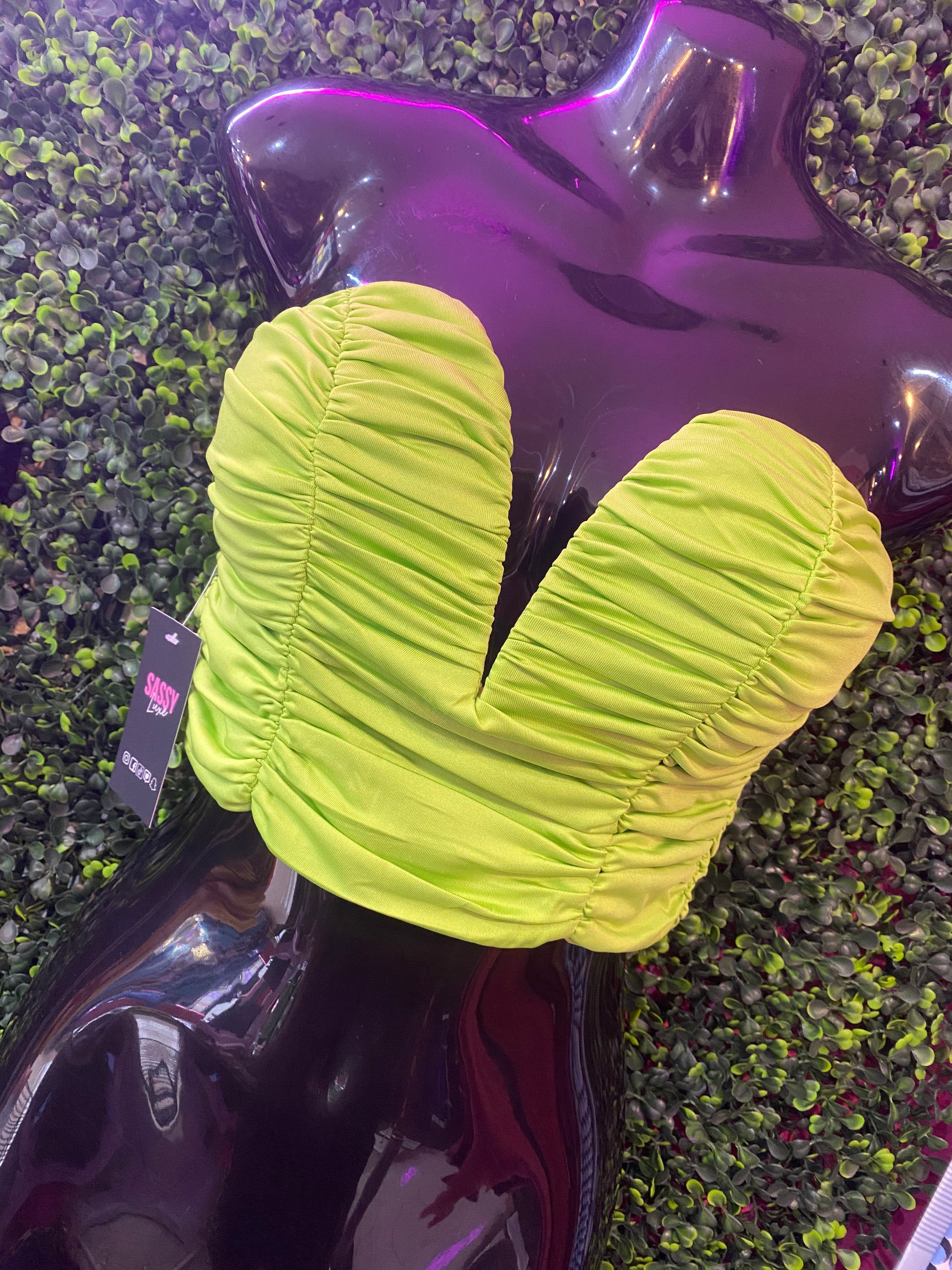 Ruiza Rouched Bandeau Top - Green sold by Sassyluxe product image thumbnail 3