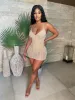 Top Tier Glitz Mini Dress - Nude sold by Sassyluxe