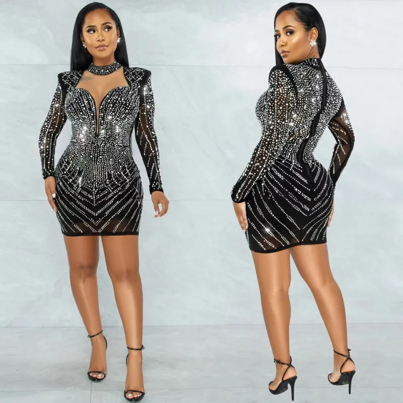 Show Stopper Glitz Dress - Black sold by Sassyluxe