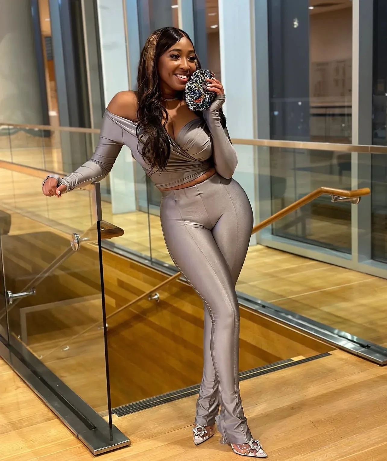 Been That Girl Off Shoulder Pants Set - Grey sold by Sassyluxe product image thumbnail 2