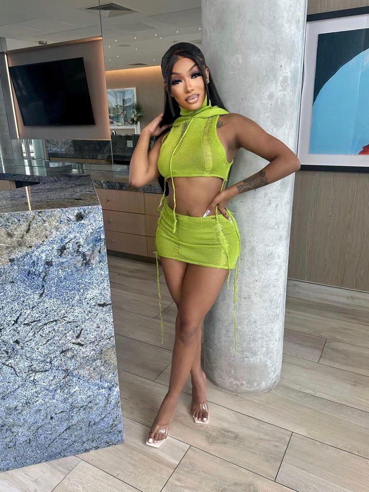 Game Over Skirt Set - Green sold by Sassyluxe