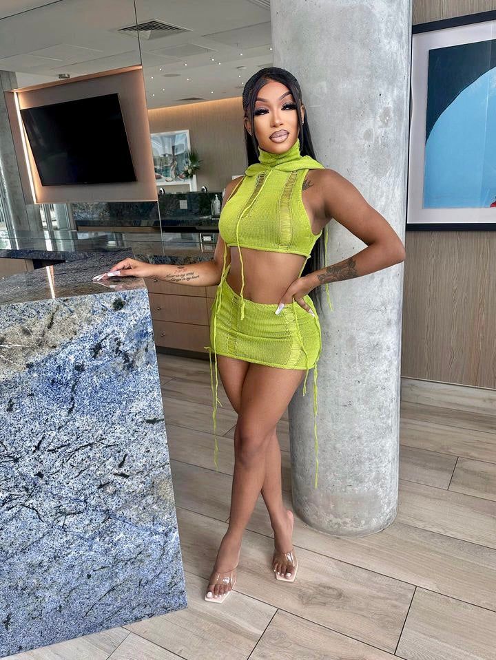 Game Over Skirt Set - Green sold by Sassyluxe product image thumbnail 2